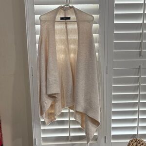 Zara Cream Open-Front Poncho